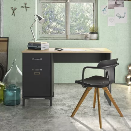 MANCHESTER│Bureau tiroir + porte│120x55xh73 cm