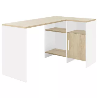 LIVERPOOL│Bureau étagères + porte│Blanc│136x88xh76 cm