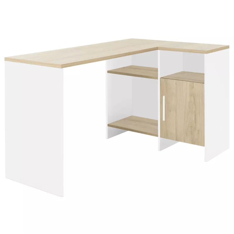 LIVERPOOL│Bureau étagères + porte│Blanc│136x88xh76 cm LIVERPOOL│Bureau étagères + porte│Blanc│136x88xh76 cm