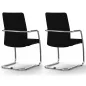ISABEL│Lot de 2 Fauteuils visiteurs en cuir dossier haut structure chromée ISABEL│Lot de 2 Fauteuils visiteurs en cuir dossier haut structure chromée