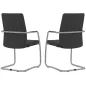ISABEL│Lot de 2 Fauteuils visiteurs en tissu dossier haut structure grise ISABEL│Lot de 2 Fauteuils visiteurs en tissu dossier haut structure grise
