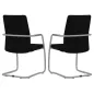 ISABEL│Lot de 2 Fauteuils visiteurs en tissu dossier haut structure grise ISABEL│Lot de 2 Fauteuils visiteurs en tissu dossier haut structure grise