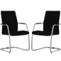 ISABEL│Lot de 2 Fauteuils visiteurs en tissu dossier haut structure grise ISABEL│Lot de 2 Fauteuils visiteurs en tissu dossier haut structure grise