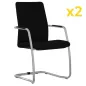 ISABEL│Lot de 2 Fauteuils visiteurs en tissu dossier haut structure grise ISABEL│Lot de 2 Fauteuils visiteurs en tissu dossier haut structure grise