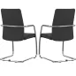 ISABEL│Lot de 2 Fauteuils visiteurs en tissu dossier haut structure grise ISABEL│Lot de 2 Fauteuils visiteurs en tissu dossier haut structure grise