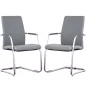 ISABEL│Lot de 2 Fauteuils visiteurs en tissu dossier haut structure grise ISABEL│Lot de 2 Fauteuils visiteurs en tissu dossier haut structure grise