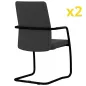 ISABEL│Lot de 2 Fauteuils visiteurs en tissu dossier haut structure noire ISABEL│Lot de 2 Fauteuils visiteurs en tissu dossier haut structure noire