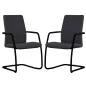 ISABEL│Lot de 2 Fauteuils visiteurs en tissu dossier haut structure noire ISABEL│Lot de 2 Fauteuils visiteurs en tissu dossier haut structure noire