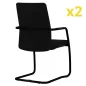 ISABEL│Lot de 2 Fauteuils visiteurs en tissu dossier haut structure noire ISABEL│Lot de 2 Fauteuils visiteurs en tissu dossier haut structure noire