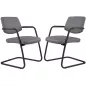 ISABEL│Lot de 2 Fauteuils visiteurs en tissu dossier bas structure noire ISABEL│Lot de 2 Fauteuils visiteurs en tissu dossier bas structure noire