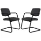 ISABEL│Lot de 2 Fauteuils visiteurs en tissu dossier bas structure noire ISABEL│Lot de 2 Fauteuils visiteurs en tissu dossier bas structure noire