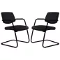 ISABEL│Lot de 2 Fauteuils visiteurs en tissu dossier bas structure noire ISABEL│Lot de 2 Fauteuils visiteurs en tissu dossier bas structure noire