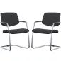ISABEL│Lot de 2 Fauteuils visiteurs en tissu dossier bas│Pieds luge - structure grise ou chromée ISABEL│Lot de 2 Fauteuils visiteurs en tissu dossier bas│Pieds luge - structure grise ou chromée