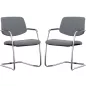ISABEL│Lot de 2 Fauteuils visiteurs en tissu dossier bas│Pieds luge - structure grise ou chromée ISABEL│Lot de 2 Fauteuils visiteurs en tissu dossier bas│Pieds luge - structure grise ou chromée