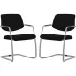 ISABEL│Lot de 2 Fauteuils visiteurs en tissu dossier bas│Pieds luge - structure grise ou chromée ISABEL│Lot de 2 Fauteuils visiteurs en tissu dossier bas│Pieds luge - structure grise ou chromée