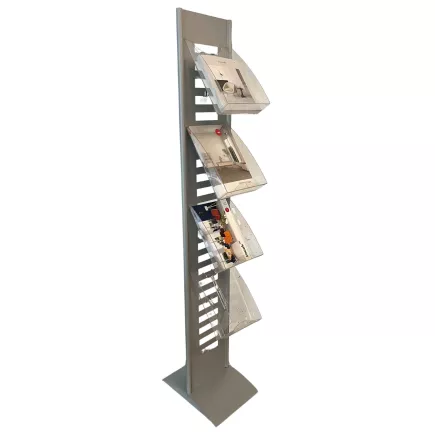 PRESENTOIR│Porte-catalogue H 165 cm │Acier / Plexiglas│5 compartiments