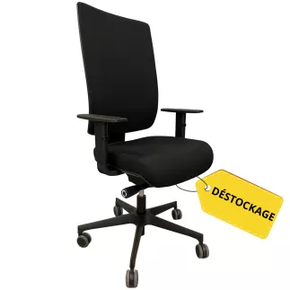 JET│Fauteuil de travail accoudoirs - Tissu noir