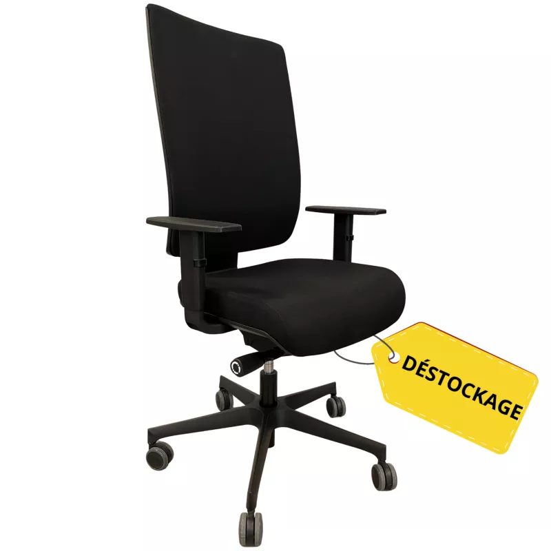JET│Fauteuil de travail accoudoirs - Tissu noir JET│Fauteuil de travail accoudoirs - Tissu noir