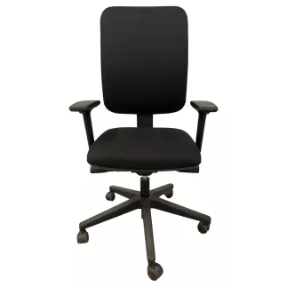 MY WORK│Fauteuil de travail accoudoirs - Tissu noir