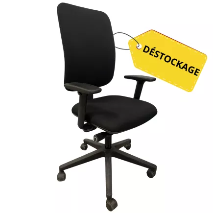 MY WORK│Fauteuil de travail accoudoirs - Tissu noir