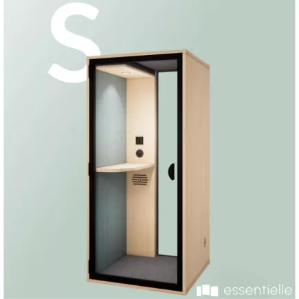 ESSENTIELLE SOLO│Modèle S│1 personne│Cabine acoustique pleine ou vitrée