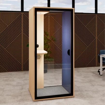 ESSENTIELLE SOLO│Modèle S│1 personne│Cabine acoustique pleine ou vitrée