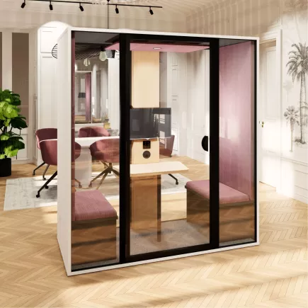 ESSENTIELLE DUO│Modèle M│2 personnes│Cabine acoustique pleine ou vitré
