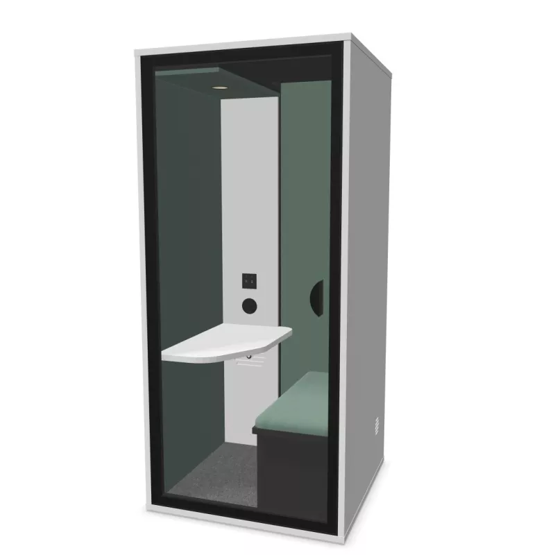 ESSENTIELLE SOLO│Modèle S Bureau│1 personne│Cabine acoustique pleine ou vitrée