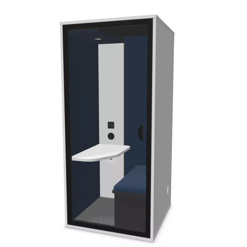 ESSENTIELLE SOLO│Modèle S Bureau│1 personne│Cabine acoustique pleine ou vitrée