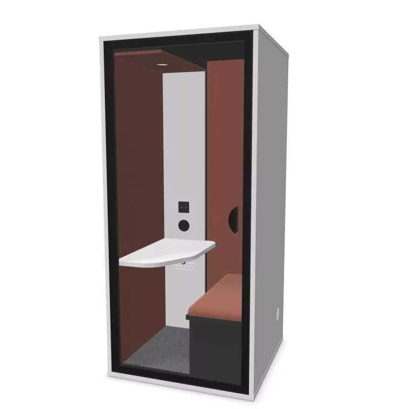 ESSENTIELLE SOLO│Modèle S Bureau│1 personne│Cabine acoustique pleine ou vitrée