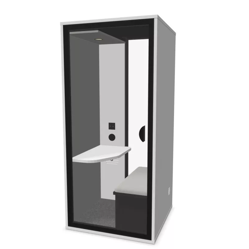 ESSENTIELLE SOLO│Modèle S Bureau│1 personne│Cabine acoustique pleine ou vitrée