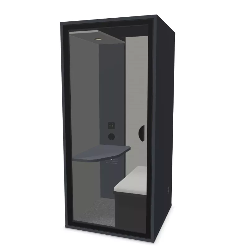 ESSENTIELLE SOLO│Modèle S Bureau│1 personne│Cabine acoustique pleine ou vitrée