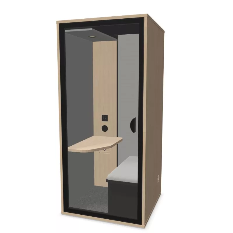 ESSENTIELLE SOLO│Modèle S Bureau│1 personne│Cabine acoustique pleine ou vitrée