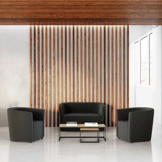 CÔME│Fauteuil d'accueil 1 place- Tissu noir ou rouge