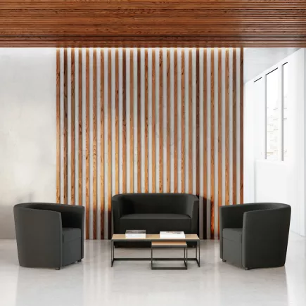 CÔME│Fauteuil d'accueil 1 place- Tissu noir ou rouge