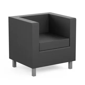 GALWAY│Fauteuil d'accueil 1 place - Similicuir noir