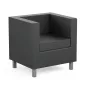 GALWAY│Fauteuil d'accueil 1 place - Similicuir noir GALWAY│Fauteuil d'accueil 1 place - Similicuir noir