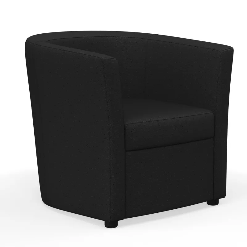 CÔME│Fauteuil d'accueil 1 place- Tissu noir ou rouge CÔME│Fauteuil d'accueil 1 place- Tissu noir ou rouge