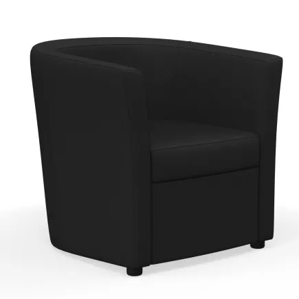 CÔME│Fauteuil d'accueil 1 place- Tissu noir ou rouge