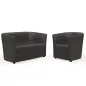 CÔME│Fauteuil d'accueil 1 place- Similicuir noir
