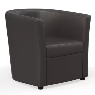 CÔME│Fauteuil d'accueil 1 place- Similicuir noir