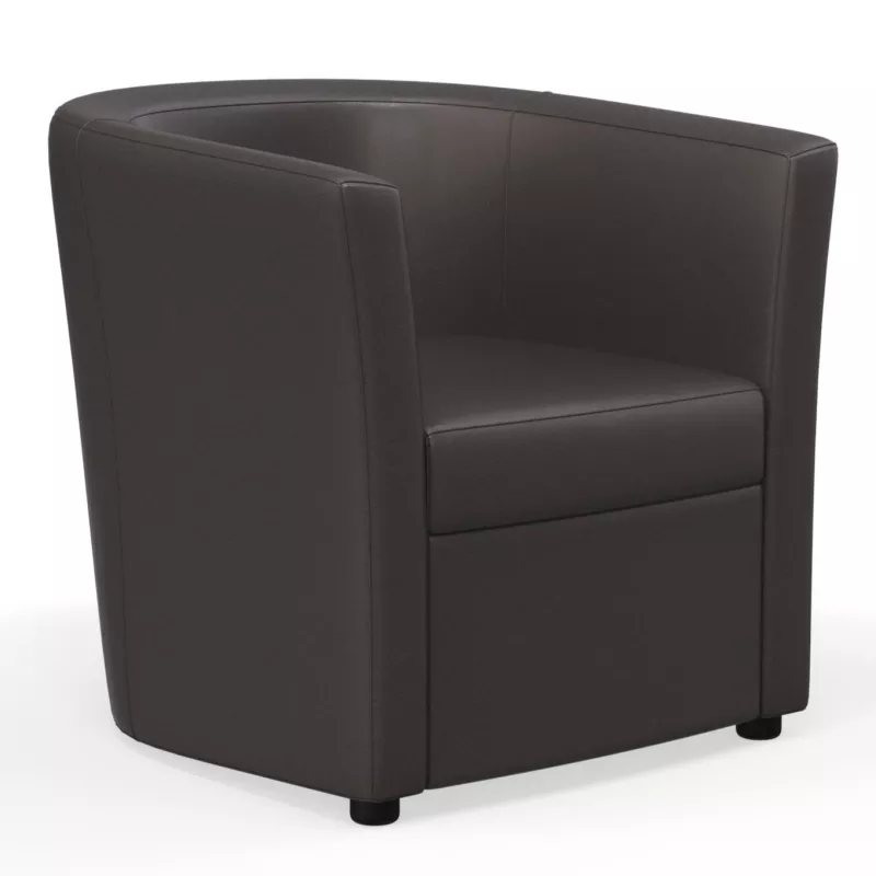 CÔME│Fauteuil d'accueil 1 place- Similicuir noir
