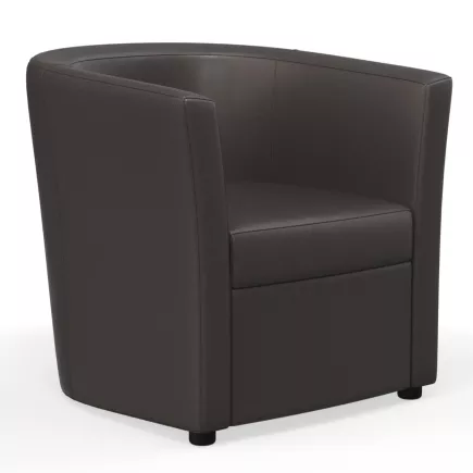 CÔME│Fauteuil d'accueil 1 place- Similicuir noir