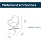 BIP│Chauffeuse Pied central 4 branches│Tissu BIP│Chauffeuse Pied central 4 branches│Tissu