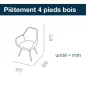 BIP│Chauffeuse Pieds bois et métal│Tissu BIP│Chauffeuse Pieds bois et métal│Tissu