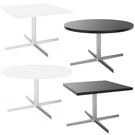 STAR│Table Basse carrée│Noir ou Blanc/Chromé