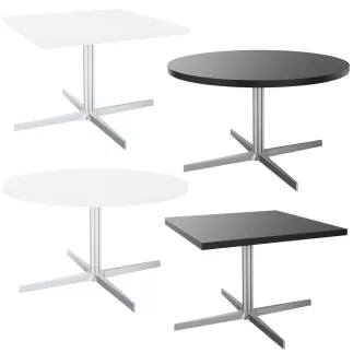 STAR│Table Basse ronde ø 75 cm│Noir ou Blanc/Chromé