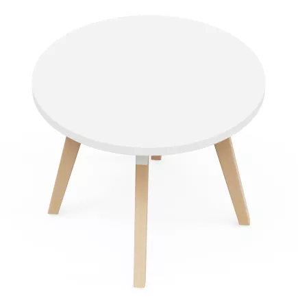 EVASION│Table Basse ronde ø 75 x H 45 cm│Noir ou blanc / Hêtre