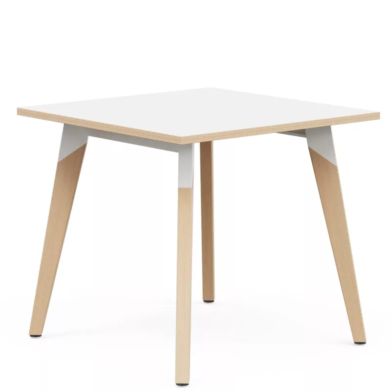 EVASION│Table carrée L 80 x H 73.5 cm│2 coloris de plateaux / Pied hêtre massif EVASION│Table carrée L 80 x H 73.5 cm│2 coloris de plateaux / Pied hêtre massif