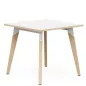 EVASION│Table carrée L 80 x H 73.5 cm│2 coloris de plateaux / Pied hêtre massif EVASION│Table carrée L 80 x H 73.5 cm│2 coloris de plateaux / Pied hêtre massif